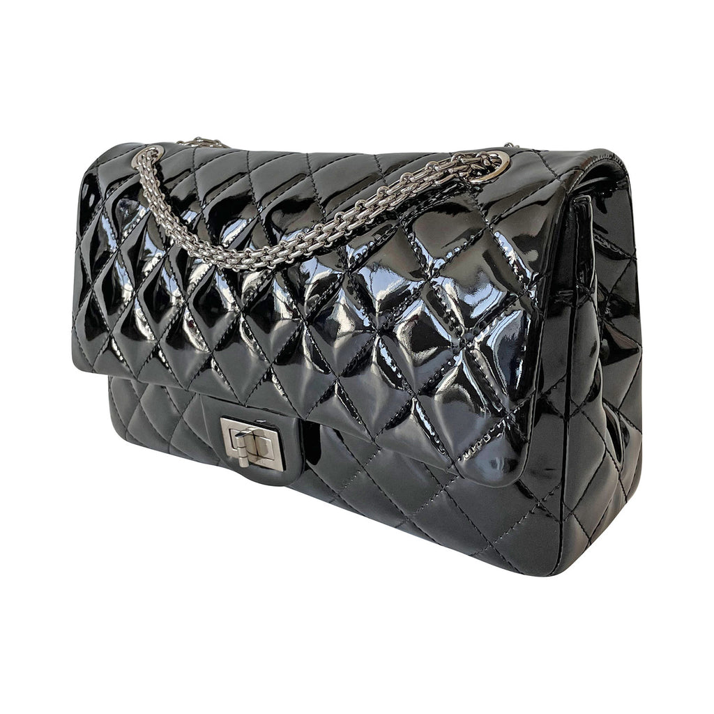 Chanel Black Glazed Calfskin 255 Reissue 224 Accordion Flap Bag 2008   Designer Exchange Ltd